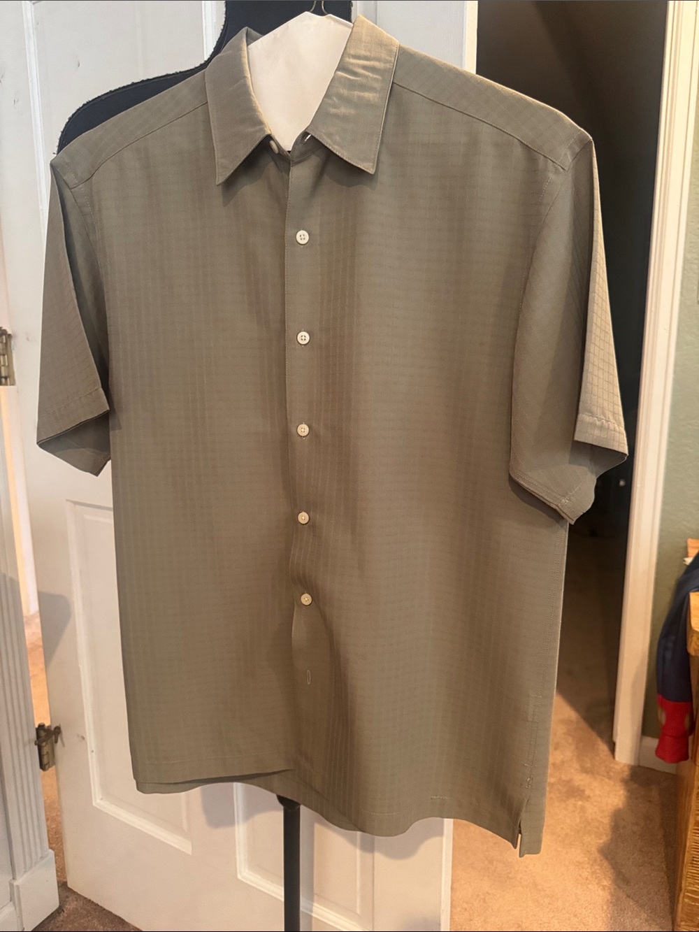 Geoffrey Beene Men's Short-Sleeve Button-Down Shirt — Olive